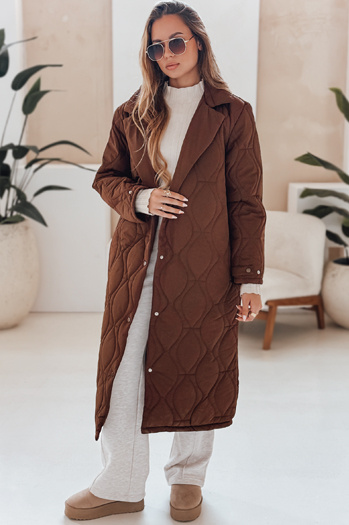 Langer Damen Steppmantel TRENDIFY braun Dstreet TY4939