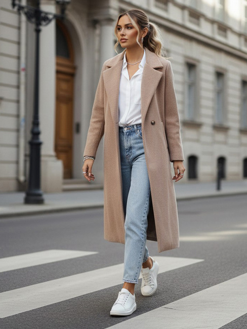 Langer Mantel in Übergröße MANTOVA camel Dstreet NY0739