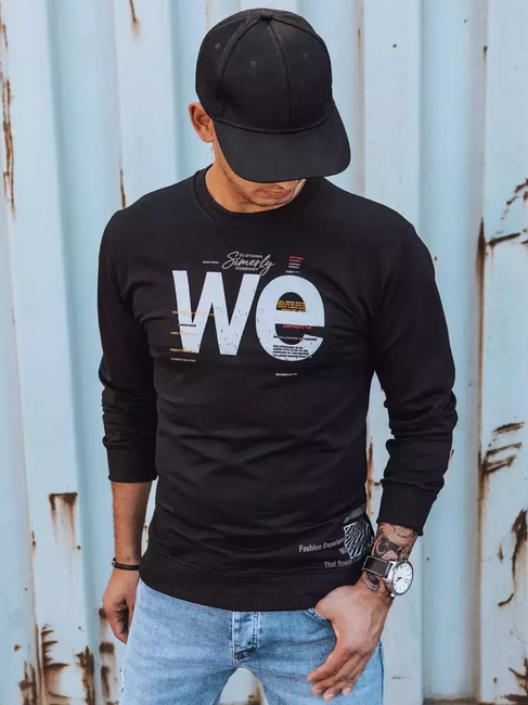 Herren Sweatshirt mit Aufdruck Schwarz Dstreet BX5365