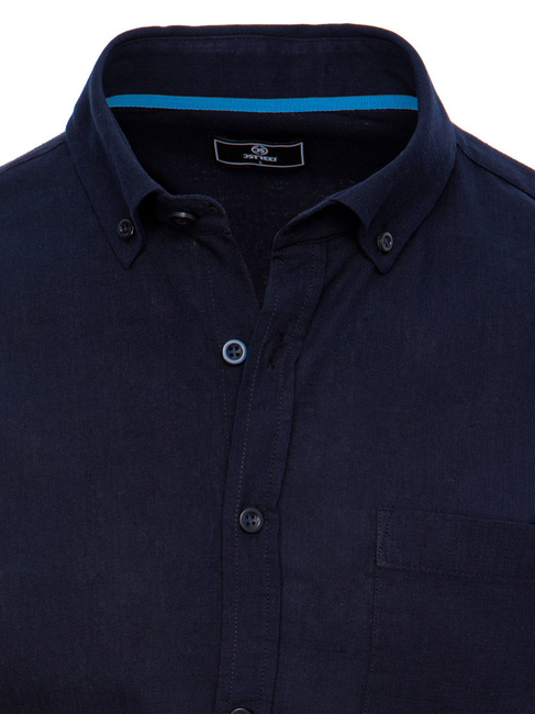 Herren Kurzarm Hemd Farbe Dunkelblau DSTREET KX0983