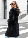 Langer Damenmantel mit Kapuze MELBY schwarz Dstreet NY0671
