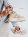 Damen Pelz Plateau Turnschuhe beige Dstreet ZY1081