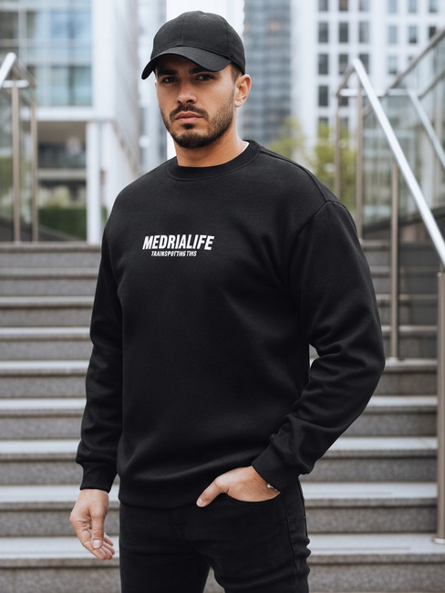 Bedrucktes Herren Sweatshirt schwarz Dstreet BX5922