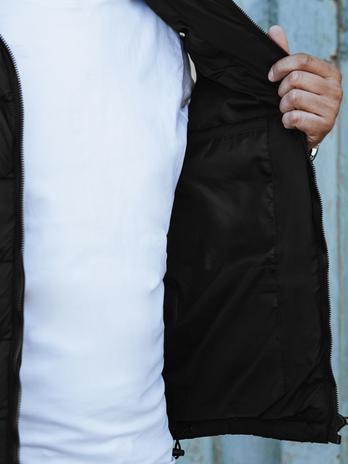 Herren Steppweste mit Kapuze schwarz Dstreet TX4750