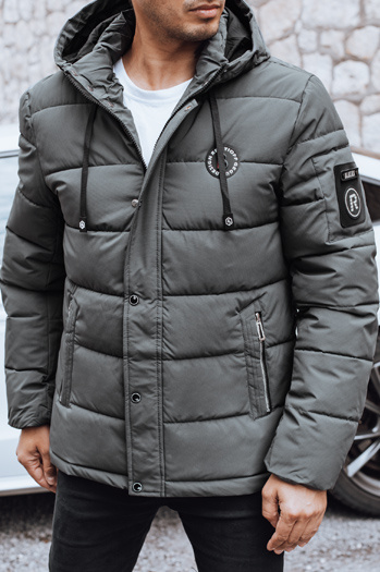 Herren Steppwinterjacke mit Kapuze in graphit Dstreet TX5053
