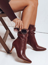 Hochhackige Stiefel mit Crinkle-Obermaterial kastanienbraun Dstreet ZY1033
