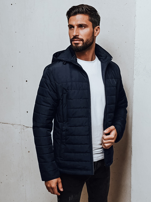 Herren Übergangsjacke mit Steppkapuze navy blau Dstreet TX5008