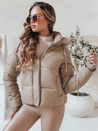Damen SNOWLIKE gesteppte Winterjacke mit Kapuze hellbeige Dstreet TY4931