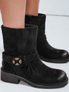 Damen Wildleder Stiefel schwarz Dstreet ZY1097