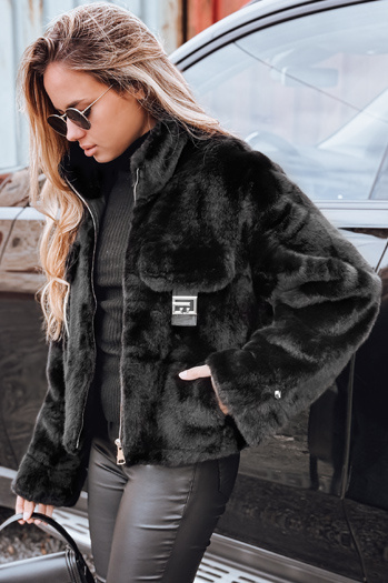 Damen Pelz kurz schwarz Dstreet TY5249