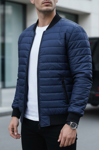 Herren Bomberjacke Gesteppt Dunkelblau Dstreet TX4419