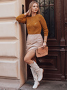 Damen Durchbrochener Pullover DIDI Farbe Senffarbe DSTREET MY1601