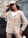 Damen Alpaka Jacke mit Kapuze FORTY hellbeige Dstreet NY0679