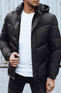 Herren Winterjacke mit abnehmbarer Kapuze schwarz Dstreet TX4833