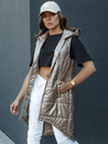 Damen Steppweste mit Kapuze lang MERIS camel Dstreet TY4451