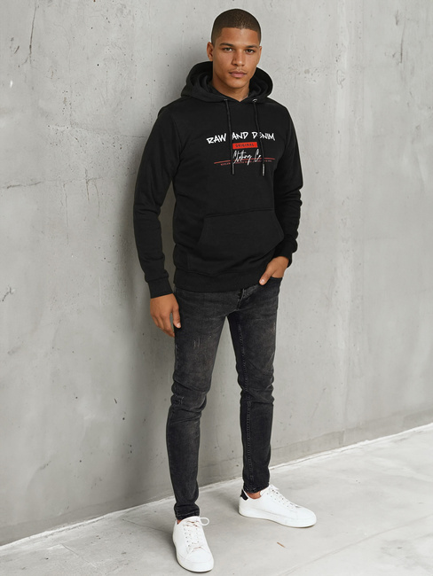 Herren Sweatshirt mit Aufdruck Farbe Schwarz DSTREET BX5709