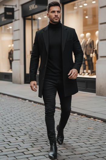 Herren Mantel Schwarz Dstreet CX0380