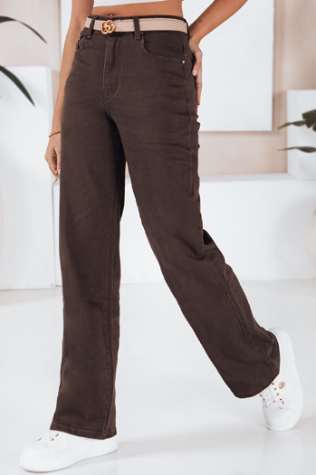 Damen Jeans mit weitem Bein braun Dstreet UY2762