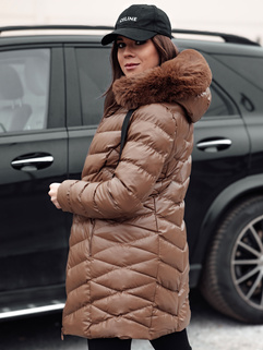 Damen Steppwinterjacke mit Kapuze CRYSTAL braun Dstreet TY4774_4