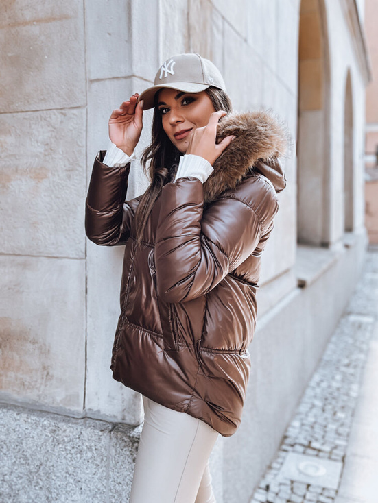 Gesteppte Damen-Winterjacke SPARKLE coffee Dstreet TY3950