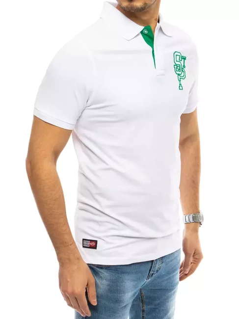 Herren Poloshirt mit Stickerei Weiß Dstreet PX0439