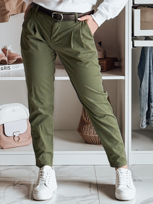Damen-Chinohose mit Gürtel MODELA khaki Dstreet UY2572