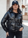 Damen FASHWARM kurze Steppjacke mit Kapuze schwarz Dstreet TY4640