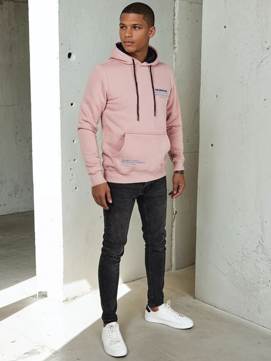 Herren Sweatshirt mit Aufdruck Farbe Rosa DSTREET BX5692