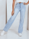 Damen Jeans mit weitem Bein und hoher Taille hellblau Dstreet UY2786