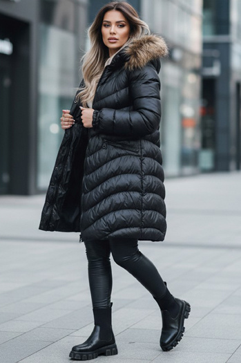 Damen Winterjacke GLAMOUR FUSION Farbe Schwarz DSTREET TY3890z