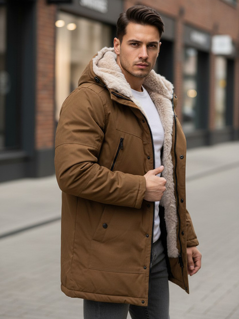 Herren Winter Parka Jacke mit Kapuze grün Dstreet TX4966
