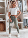 Damen Denim Slim Fit Hose mit Gürtel SLIMFIZ blau Dstreet UY2494