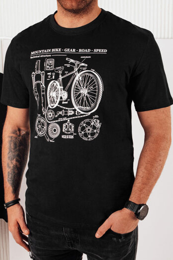 Bedrucktes Herren-T-Shirt schwarz Dstreet RX5394