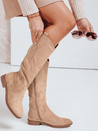 Damen Wildleder Cowboy Stiefel beige Dstreet ZY1109