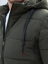 Herren Steppwinterjacke mit Kapuze grün Dstreet TX5066