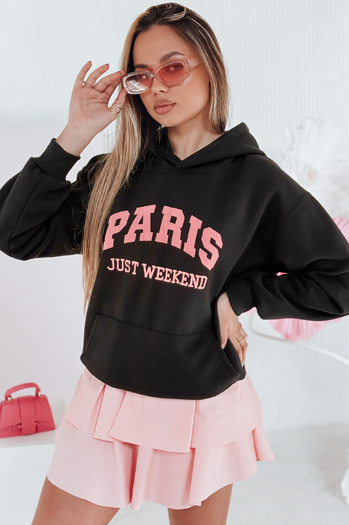 Damen-Kapuzenpullover PARISSIA schwarz Dstreet BY1453