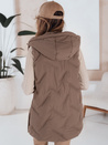Damen Steppweste mit Kapuze dunkelbeige Dstreet TY5109