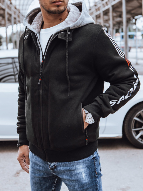 Herren Sweatshirt mit Aufdruck Farbe Schwarz DSTREET BX5612