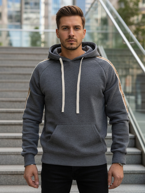 Grauer Herren-Kapuzenpullover Dstreet BX5945