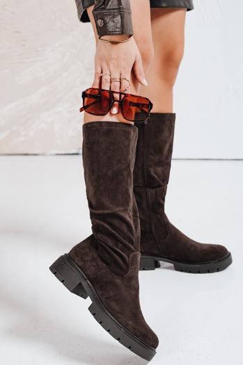 Damen Wildleder braun Stiefel Dstreet ZY1176