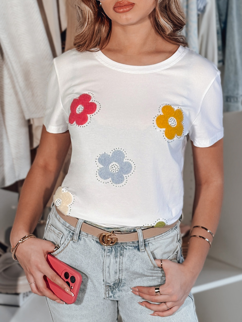Damen T-Shirt mit Blumenmuster DAISYLA weiß Dstreet RY2742