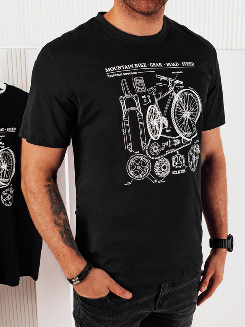 Bedrucktes Herren-T-Shirt schwarz Dstreet RX5394