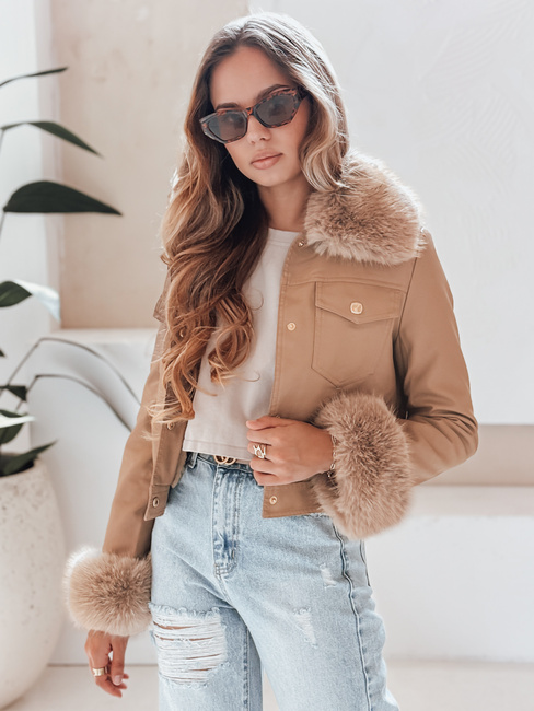 Damen Lederjacke mit Kamelfell Dstreet TY5139