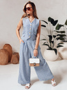 MODERESS Damen gestreifte Hose mit weitem Bein blau Dstreet UY2696_2
