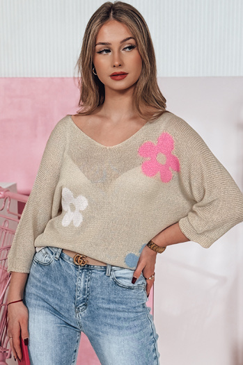 Damen durchbrochener Pullover BRIGGI beige Dstreet MY2332