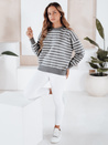 Gestreifter grauer Damen-Pullover Dstreet MY2540