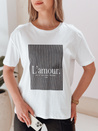 Damen T-shirt mit Aufdruck LAMOUR Farbe Weiß DSTREET RY2588