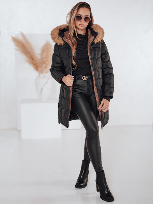 Damen Winterjacke VIRELIA gesteppt mit Kapuze schwarz Dstreet TY4937