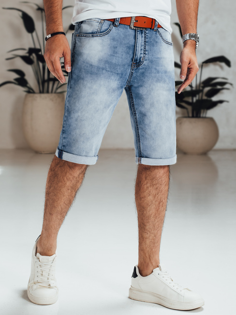 Blaue Denim-Shorts für Männer mit Gürtel Dstreet SX2564