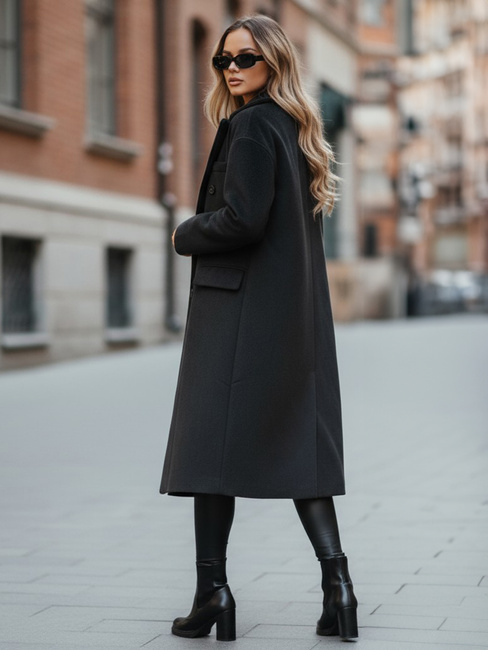 Damen Wintermantel lang oversize schwarz Dstreet NY0765z